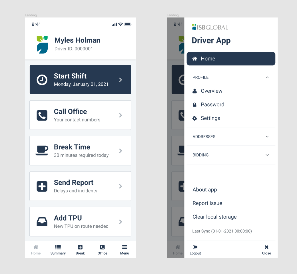Driver live &ndash; Work orders and routes &ndash; live tracking screen