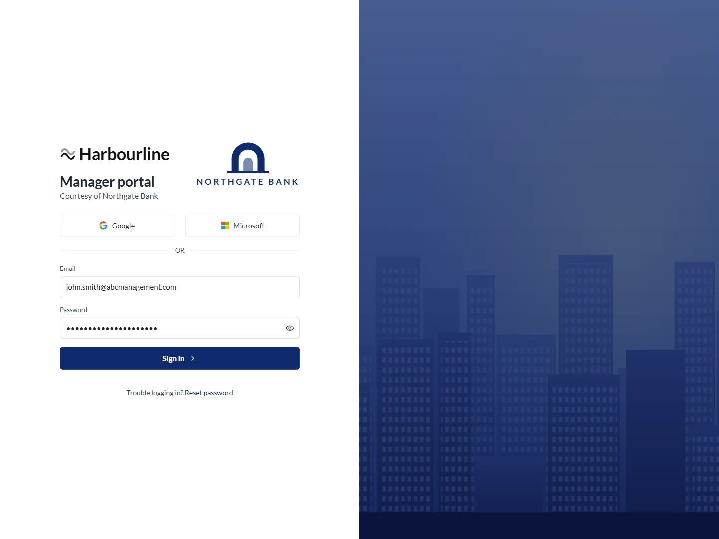 Fund manager onboarding portal &ndash; SSO and login screen