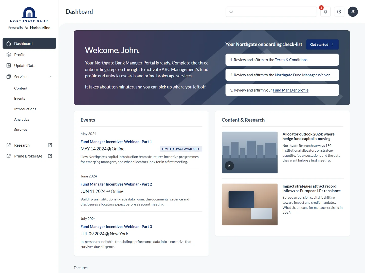 Fund manager onboarding portal