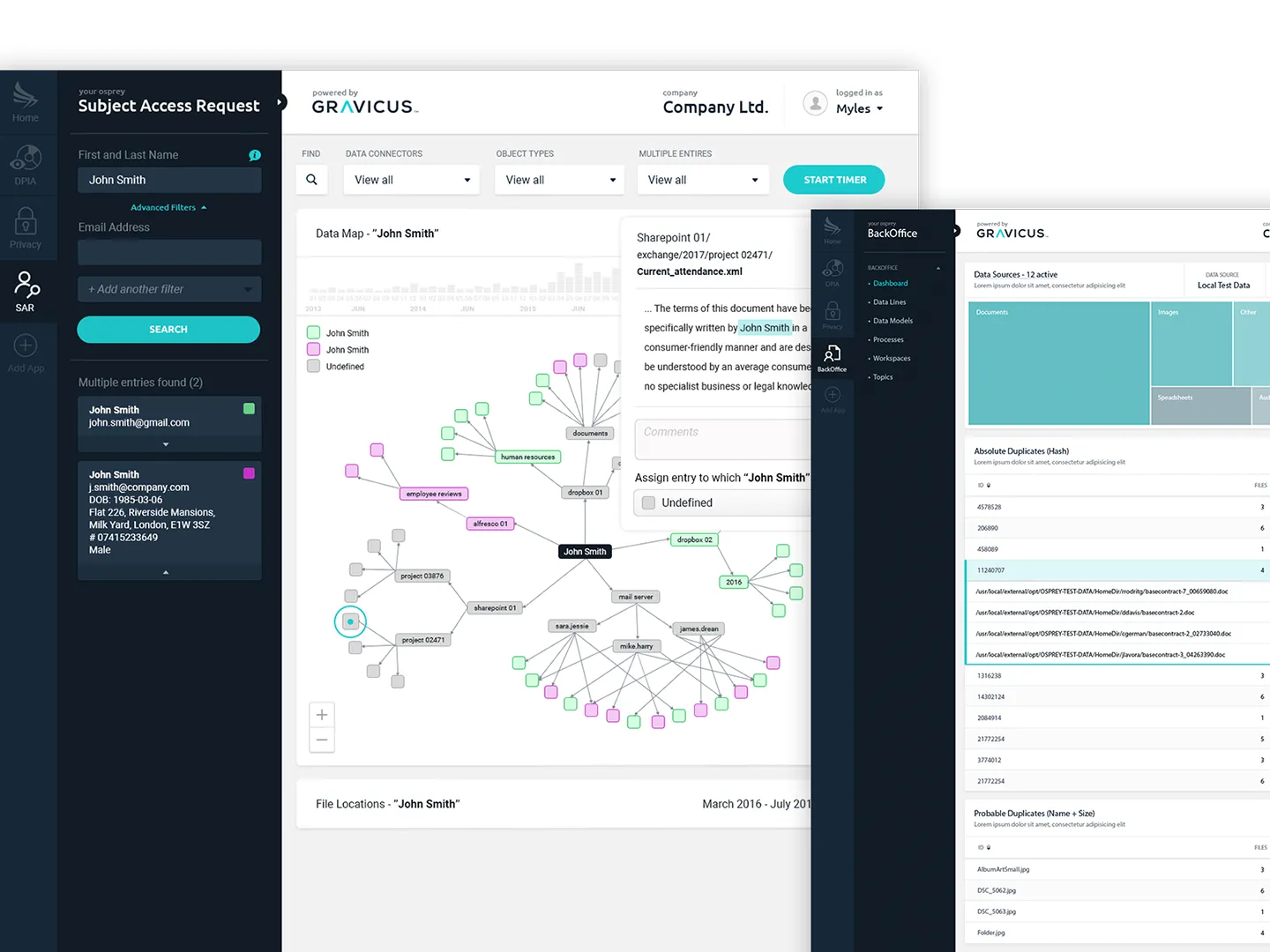 Data risk assessment platform &ndash; data flow visualization detail