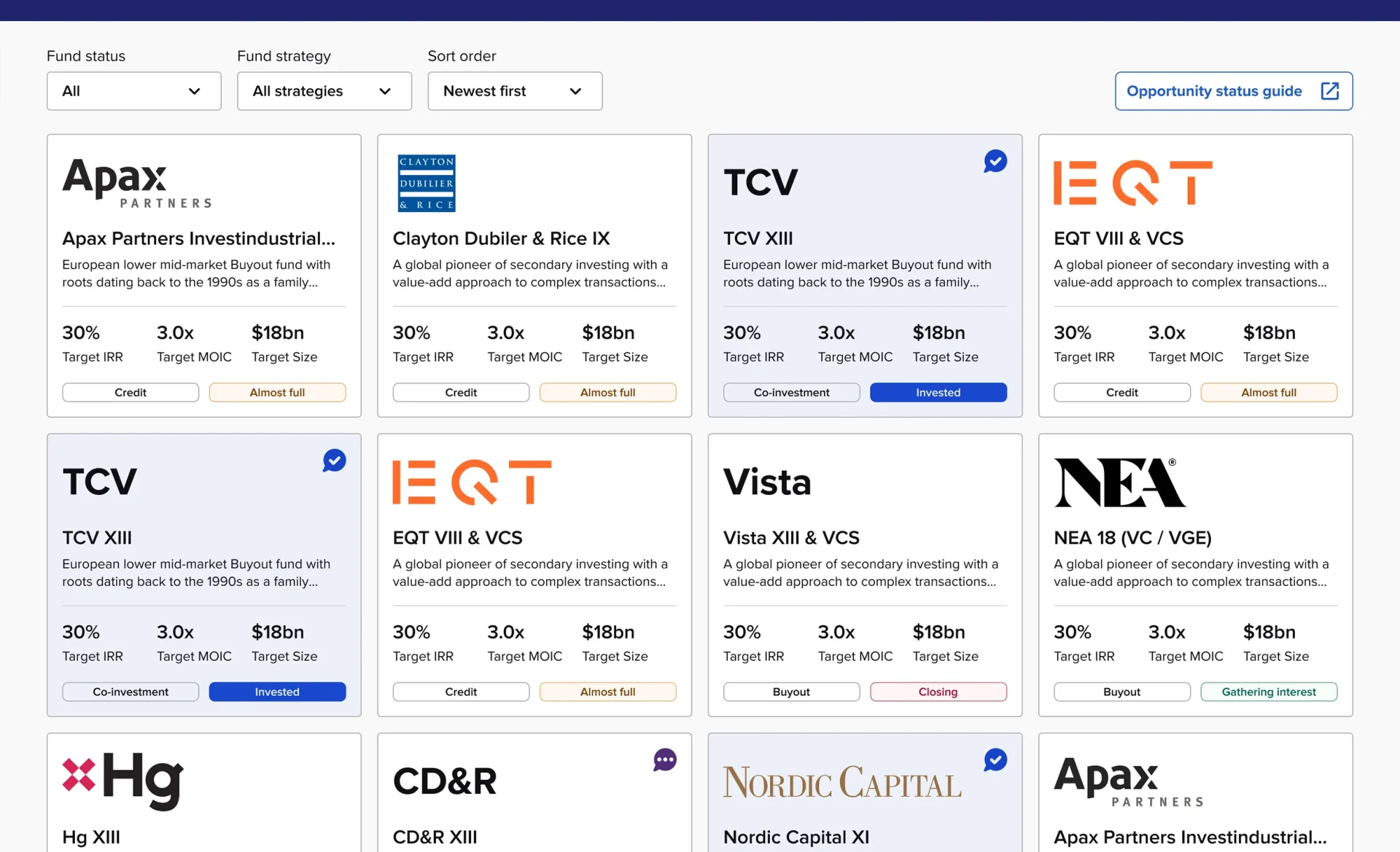 Private markets fund portal &ndash; responsive layout across devices